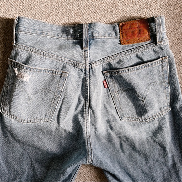 LEVI'S 501 Original Cropped Patched Jeans - Picture 9 of 11